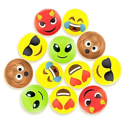  Sol Coastal Beach Ball Set with Emoji Faces: Unique Pool & Birthday Party Gifts or Favors for Kids & Teens: 6 Funny Emojies - Choose Your Size!