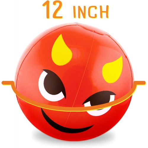  Sol Coastal Beach Ball Set with Emoji Faces: Unique Pool & Birthday Party Gifts or Favors for Kids & Teens: 6 Funny Emojies - Choose Your Size!