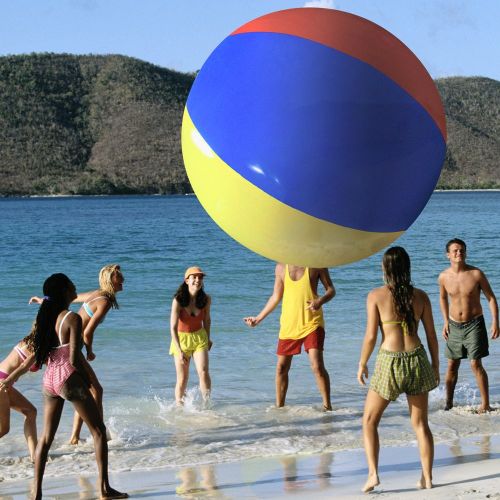  The Beach Behemoth Giant Inflatable 12-Foot Pole-to-Pole Beach Ball by Sol Coastal