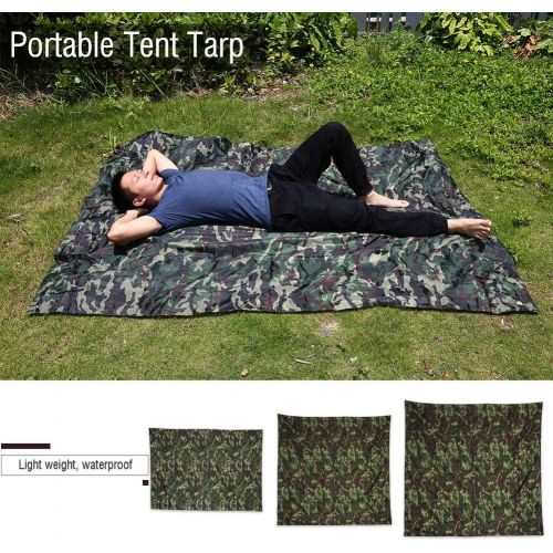  SolUptanisu Outdoor Camping Hiking Tent Tarp,Camouflage Lightweight Waterproof Picnic Mat Shelter Tent Tarp with Drawstring Carrying Bag for Backpacking