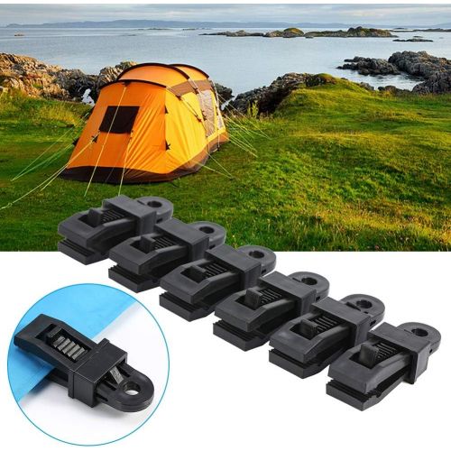  SolUptanisu 6pcs/set Tarp Clips,High Strength Plastic Tent Clamp Clips Heavy Duty Locking Awning Clip Wind Rope Fixed Clip for Outdoor Cam Tent Canopy Accessories