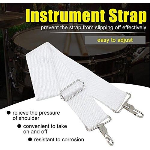  [아마존베스트]SolUptanisu Snare Drum Strap Adjustable Nylon Drum Shoulder Strap Drum Sling Strap Belt Musical Instruments for Percussion Instruments White