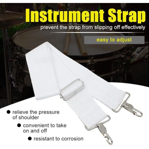  [아마존베스트]SolUptanisu Snare Drum Strap Adjustable Nylon Drum Shoulder Strap Drum Sling Strap Belt Musical Instruments for Percussion Instruments White