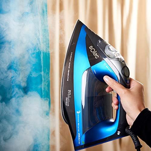  Solac CVG9612 Steam Iron (A, Ceramic Sole, 190 g/min, Black, Blue, 2800 W)