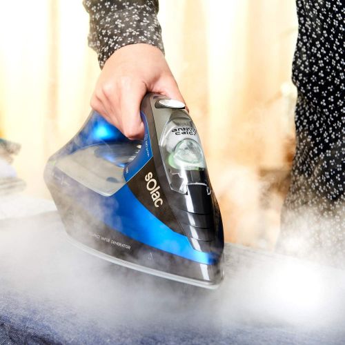  Solac CVG9612 Steam Iron (A, Ceramic Sole, 190 g/min, Black, Blue, 2800 W)