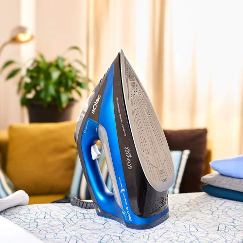  Solac CVG9612 Steam Iron (A, Ceramic Sole, 190 g/min, Black, Blue, 2800 W)