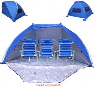 Solar Guard Jumbo Deluxe Beach Shelter with Ventilation Panels and Door - UPF 120+