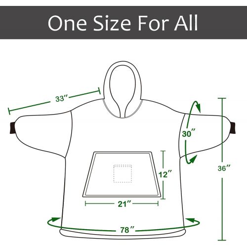  [아마존베스트]Solaris Blanket Sweatshirt with Quarter Zip, Warm Cozy Wearable Faux Shearling Pullover Hoodie Fluffy Coat for Adults Women Men Youth, Lightweight, Hood & Large Pocket, Zipper, One Size Fi