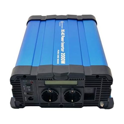  [아마존베스트]-Service-Informationen solartronics FS2000D Voltage Converter 12 V 2000/4000 Watt Pure Sinus Blue with Display