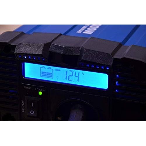  [아마존베스트]-Service-Informationen solartronics FS2000D Voltage Converter 12 V 2000/4000 Watt Pure Sinus Blue with Display