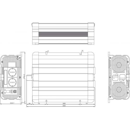  [아마존베스트]-Service-Informationen solartronics FS2000D Voltage Converter 12 V 2000/4000 Watt Pure Sinus Blue with Display