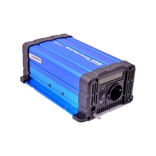  [아마존베스트]-Service-Informationen solartronics FS600D Voltage Converter 12 V 600 Watt Pure Sine Wave Blue with Display Inverter Inverter