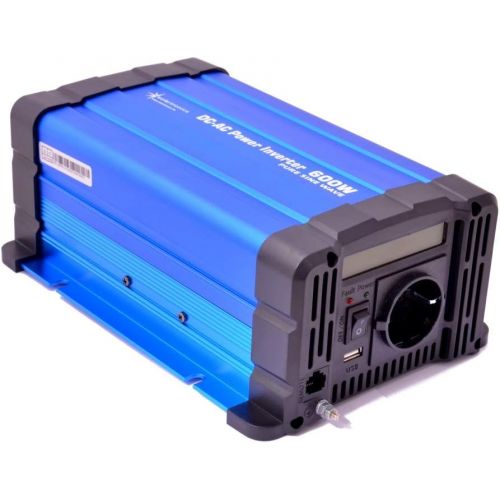  [아마존베스트]-Service-Informationen solartronics FS600D Voltage Converter 12 V 600 Watt Pure Sine Wave Blue with Display Inverter Inverter