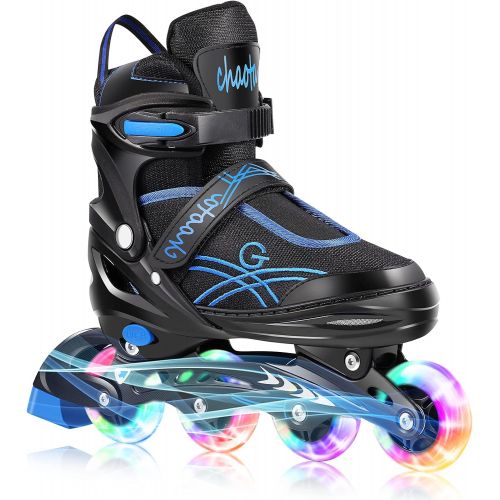  Soldow Adjustable Inline Skates for Kids and Adults, Roller Blades Skates with Full Light Up Wheels, Outdoor Roller Skates, Beginner Roller Skates for Girls and Boys …