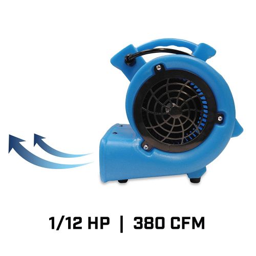  Soleaire Mini Storm 1/12 HP Mini Air Mover Carpet Dryer Floor Blower Fan for Home Use, Blue