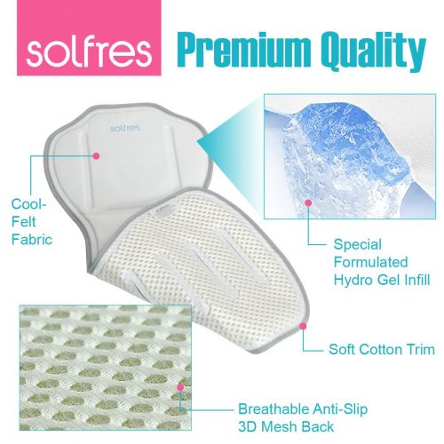  Solfres Hydro Gel Car Seat Cooler Mat for Baby. No Refrigeration Needed. Carseat and Stroller Cooling Pad Cushion Liner with Breathable 3D Mesh Anti-Slip Back. for Kids Toddlers 0-
