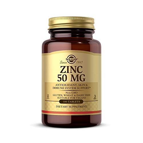  [무료배송]Solgar Zinc 50 mg, 100 Tablets - Zinc for Healthy Skin, Taste & Vision - Immune System & Antioxidant Support - Supports Cell Growth & DNA Formation - Non GMO, Vegan, Gluten Free -