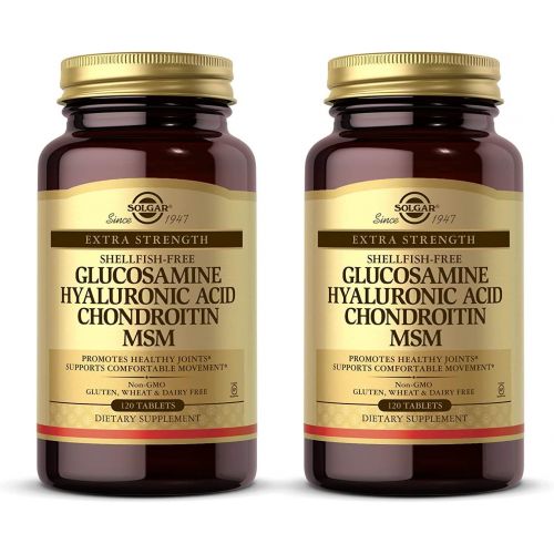  Solgar Glucosamine Hyaluronic Acid Condroitin MSM (Shellfish-Free) 120 Tablets - 2 Bottles