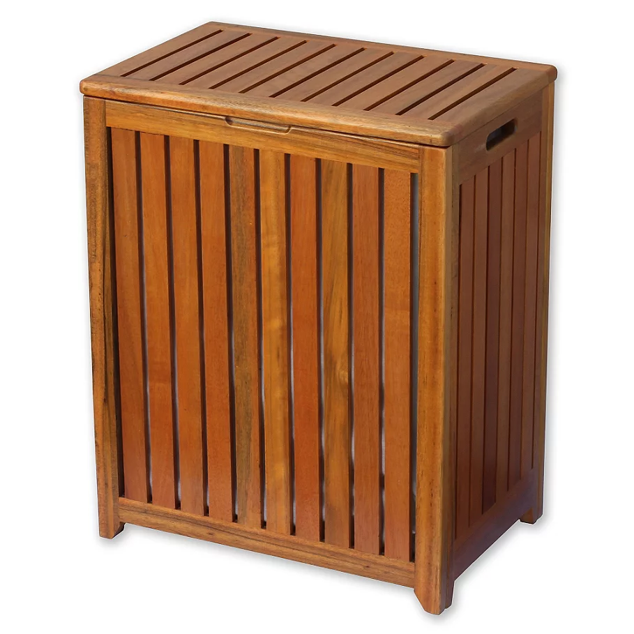  Solid Wood Spa Hamper in Brown