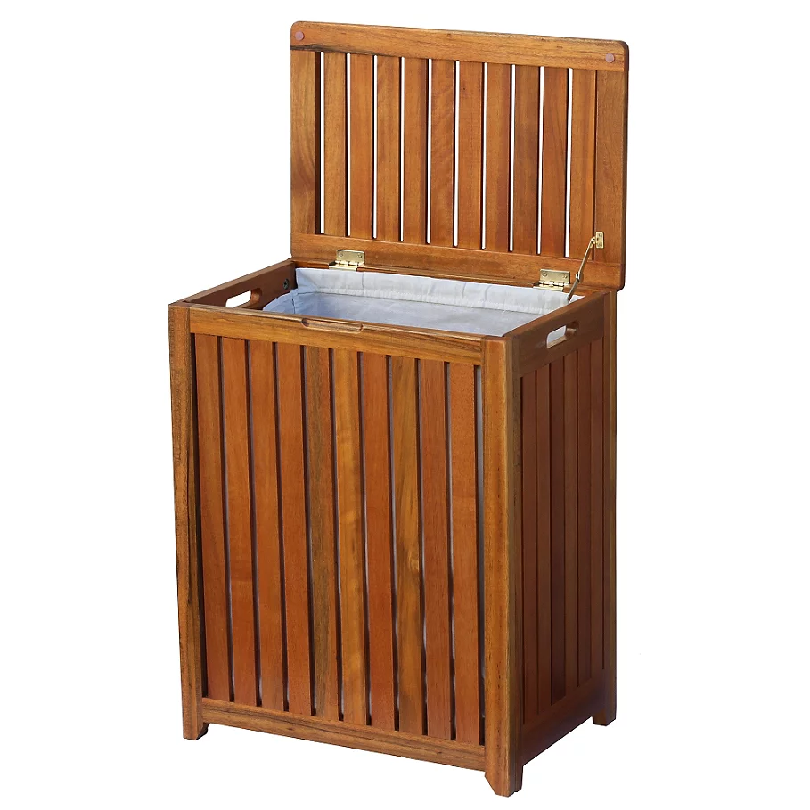  Solid Wood Spa Hamper in Brown