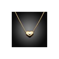 Solid Italian Heart Pendant Set in 14K Gold