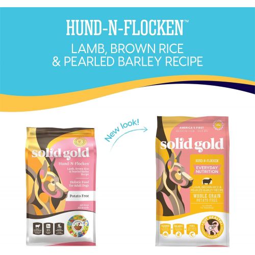  Solid Gold Hund-N-Flocken Natural Adult Dog Food With Real Lamb, Brown Rice And Barley - Holistic Food With Probiotic Support