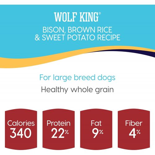  Solid Gold - Wolf King with Real Natural Bison & Brown Rice - Whole Grain Rich - Large Breed Holistic Dry Adult Dog Food