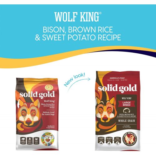  Solid Gold - Wolf King with Real Natural Bison & Brown Rice - Whole Grain Rich - Large Breed Holistic Dry Adult Dog Food