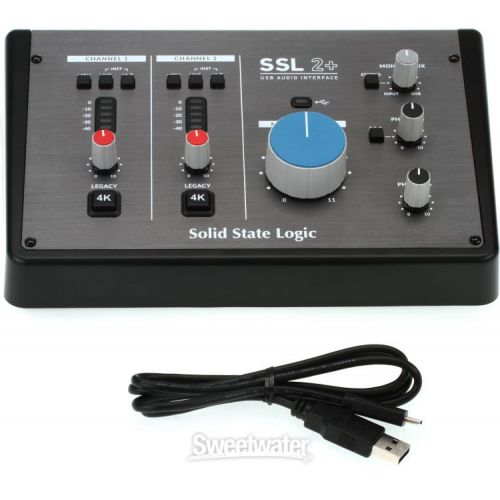  Solid State Logic SSL2+ USB Audio Interface and Audio-Technica AT2020 Microphone Recording Bundle