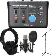 Solid State Logic SSL2+ USB Audio Interface and Rode NT1 Microphone Recording Bundle - Black
