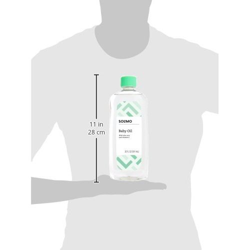  Amazon Brand - Solimo Baby Oil with Aloe Vera & Vitamin E, 20 Fluid Ounces (Pack of 4)