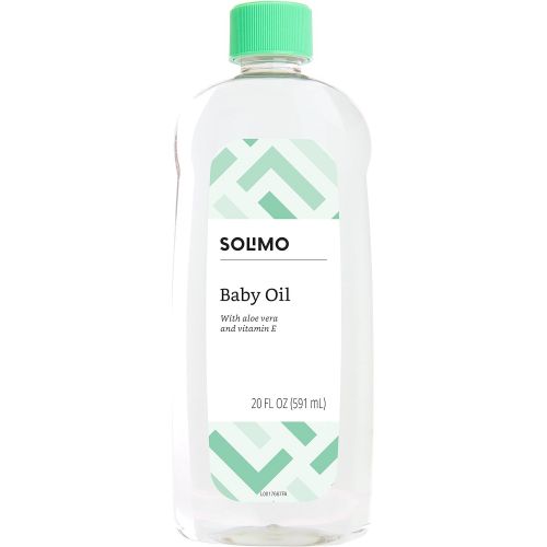  Amazon Brand - Solimo Baby Oil with Aloe Vera & Vitamin E, 20 Fluid Ounces