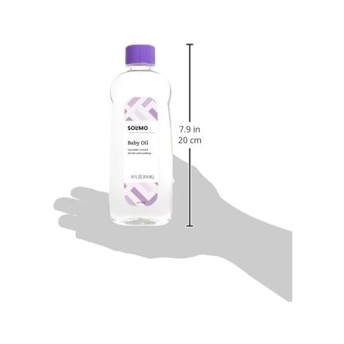 Amazon Brand - Solimo Baby Oil, Lavender Scented, 14 Fluid Ounce (Pack of 4)