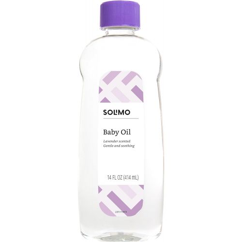  Amazon Brand - Solimo Baby Oil, Lavender Scented, 14 Fluid Ounce (Pack of 4)