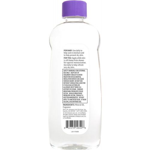  Amazon Brand - Solimo Baby Oil, Lavender Scented, 14 Fluid Ounce (Pack of 4)
