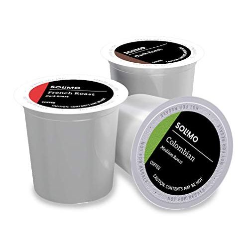  Amazon Brand - Solimo Assorted pack (French, Dark, Colombian) single serve cups, 100 ct