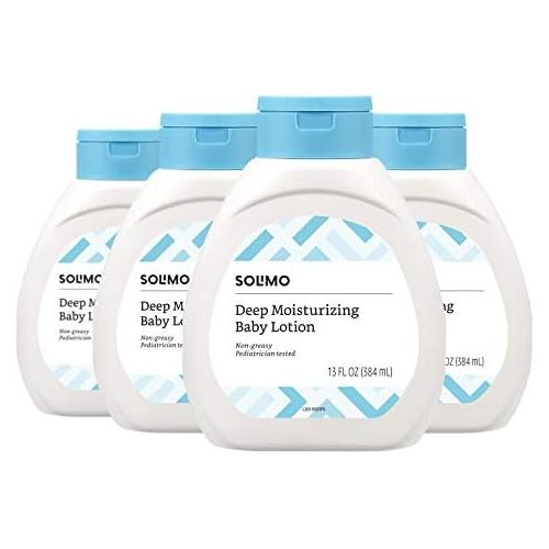  Amazon Brand - Solimo Deep Moisturizing Baby Lotion, 13 Fluid Ounce (Pack of 4)