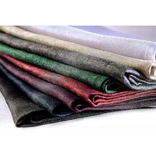  [아마존베스트]Solino Home 100% Pure Linen Dinner Napkins - 20 x 20 Inch Black, Set of 4 Linen Napkins, Athena - European Flax, Soft & Handcrafted with Mitered Corners