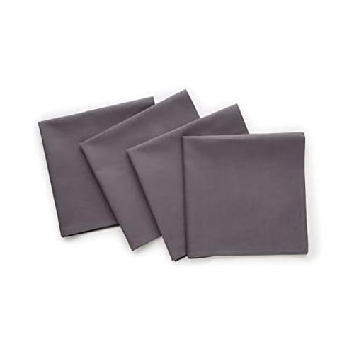  [아마존베스트]Solino Home Dru Cotton Linen Dinner Napkins  20 x 20 Inch, Grey Set of 4 Napkins, Natural Fabric  Machine Washable Handcrafted with Mitered Corners