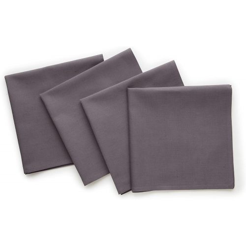  [아마존베스트]Solino Home Dru Cotton Linen Dinner Napkins  20 x 20 Inch, Grey Set of 4 Napkins, Natural Fabric  Machine Washable Handcrafted with Mitered Corners