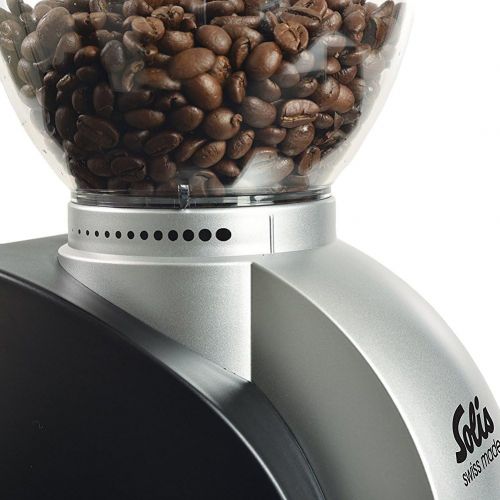  Solis 960.77 Elektrisches Kaffeemahlwerk, 13 Mahlstufen, 1-10 Tassen, Antistatikeinrichtung, Scala Classic, Schwarz, Kunststoff