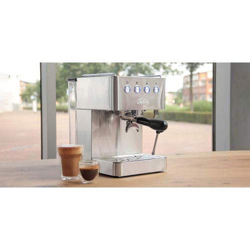  Solis Espressomaschine, Programmierbare Tassengroesse, Dampf- und Heisswasserfunktion, 58 mm Profi-Siebhalter, 15 bar, 1,7 l Wassertank, Edelstahl, Barista Gran Gusto (Typ 1014)