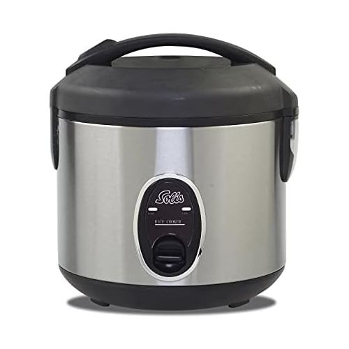  Solis Reiskocher, Weisser/brauner Reis, Warmhaltefunktion, 4 Tassen Reis, 0,8 Liter, Inklusive Messbecher und Schoepfloeffel, Rice Cooker Compact (Typ 821)