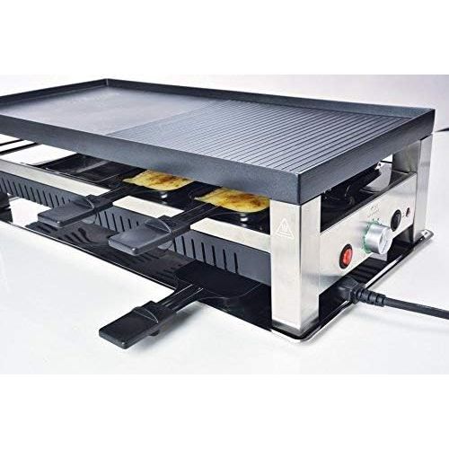  Solis Grill 5 in 1, Raclette/ Tischgrill/ Wok/ Crepes/Pizza, 8 Personen, Edelstahl, Table Grill 5 in 1 (Typ 790)