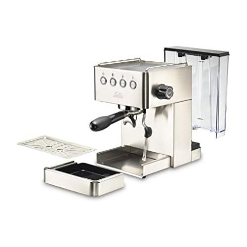  Solis Espressomaschine, Programmierbare Tassengroesse, Dampf- und Heisswasserfunktion, 58 mm Profi-Siebhalter, 15 bar, 1,7 l Wassertank, Edelstahl, Barista Gran Gusto (Typ 1014)
