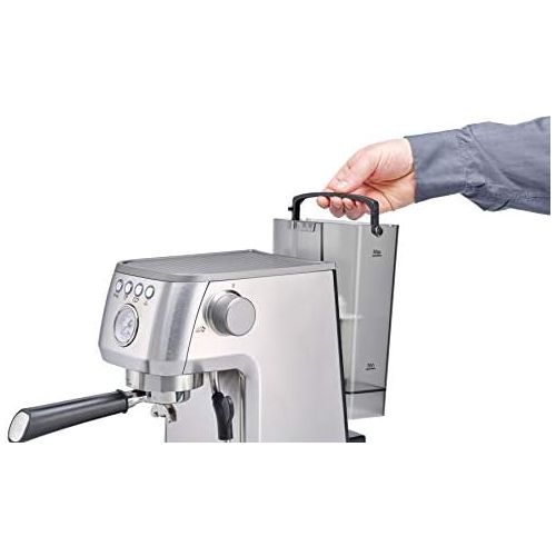  [아마존베스트]Solis Espresso Machine, Pressure Gauge, Steam and Hot Water Function, PID Temperature Controller, 54 mm Filter Holder with Double Spout, 15 Bar, 1.7 L Water Tank, Stainless Steel,