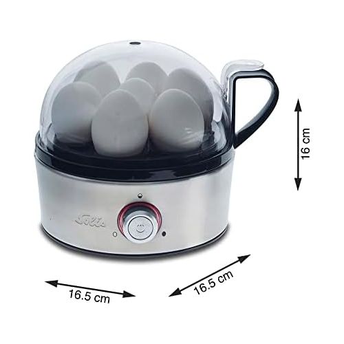  [아마존베스트]Solis Egg Boiler for 7 Eggs, with Hardness Adjustment, Cooking and Steaming, Egg Insert and 2 Bowls, Egg Boiler & More Stainless Steel