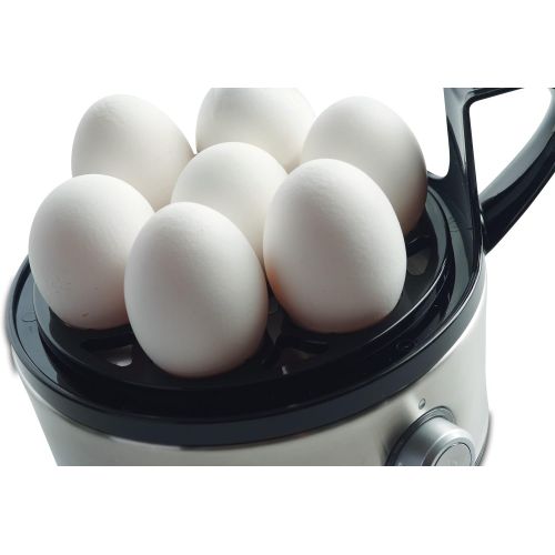  [아마존베스트]Solis Egg Boiler for 7 Eggs, with Hardness Adjustment, Cooking and Steaming, Egg Insert and 2 Bowls, Egg Boiler & More Stainless Steel