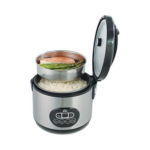  [아마존베스트]Solis Rice Cooker and Steamer, White/Brown Rice, Timer and Warming Function, 6 Cups Rice, 1.2 Litres, Includes Measuring Cup and Ladle, Duo Program (Type 817)