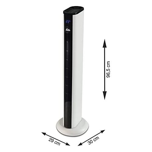  [아마존베스트]Solis 970.51 Tower Fan with Temperature Display and Remote Control, Built-in Dust Filter, 91 cm Height, Easy Breezy Matt Black (Type 757), 970.51